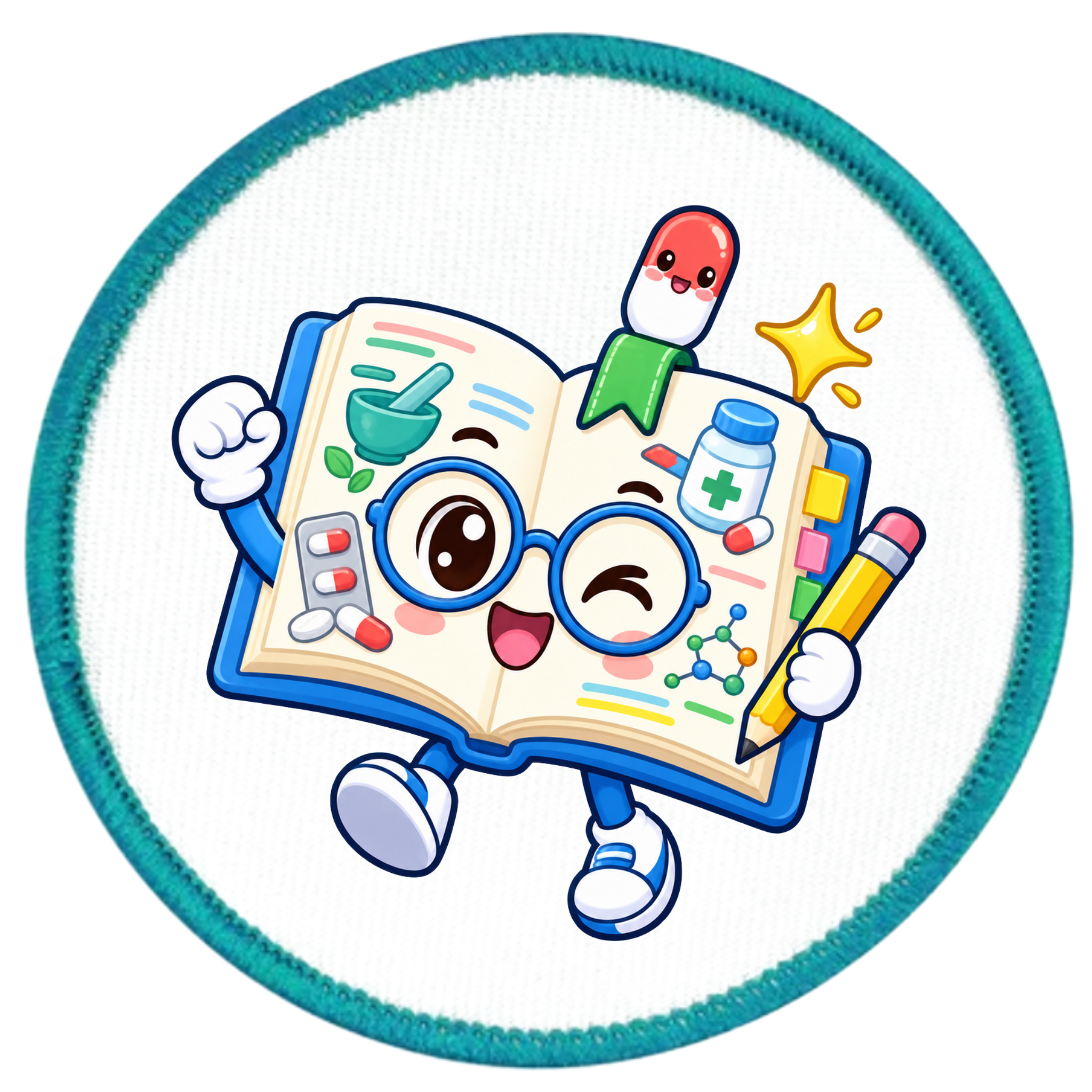 Cute Pharmacy Study Book Patch | Pharmacy Student Gift | 3-Inch