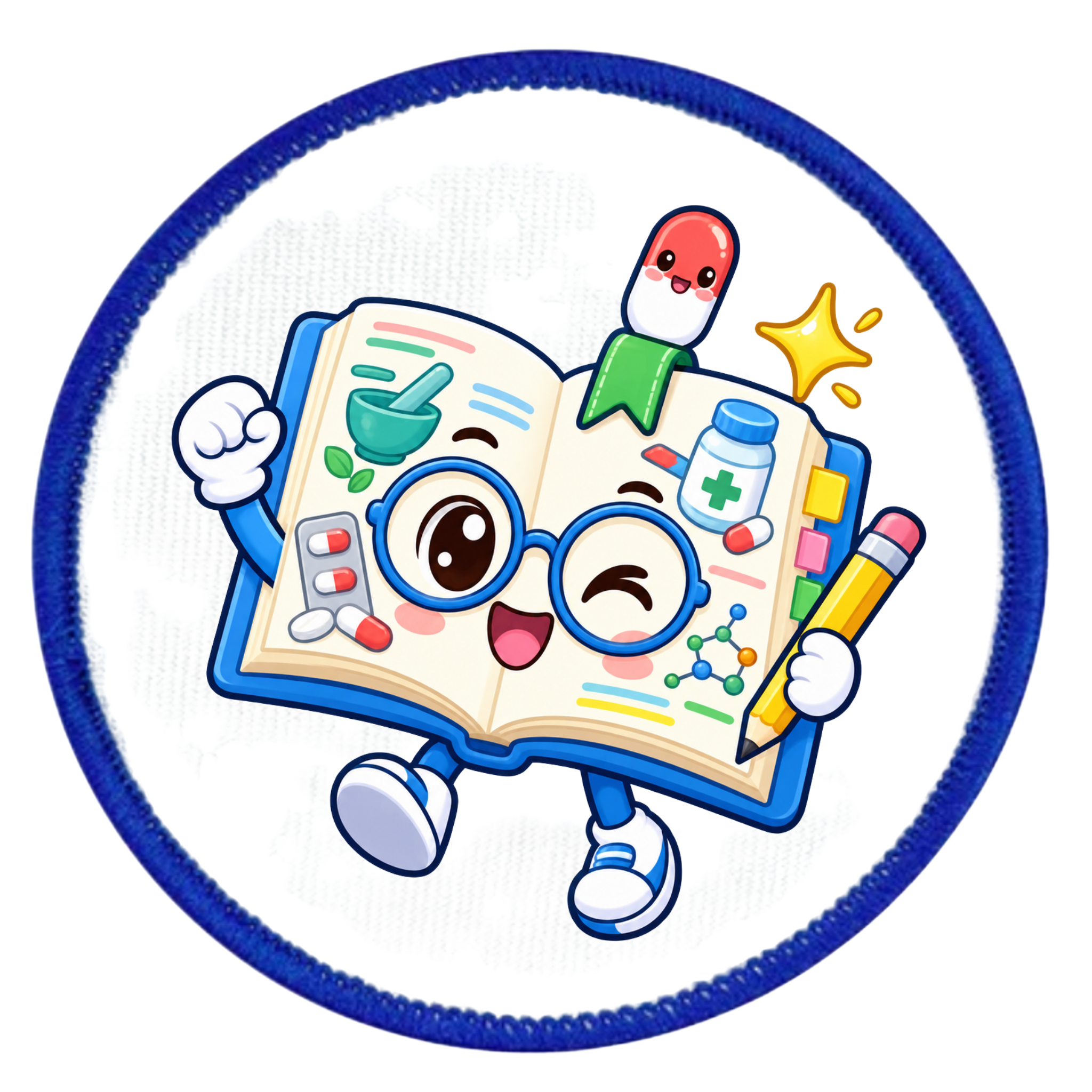 Cute Pharmacy Study Book Patch | Pharmacy Student Gift | 3-Inch