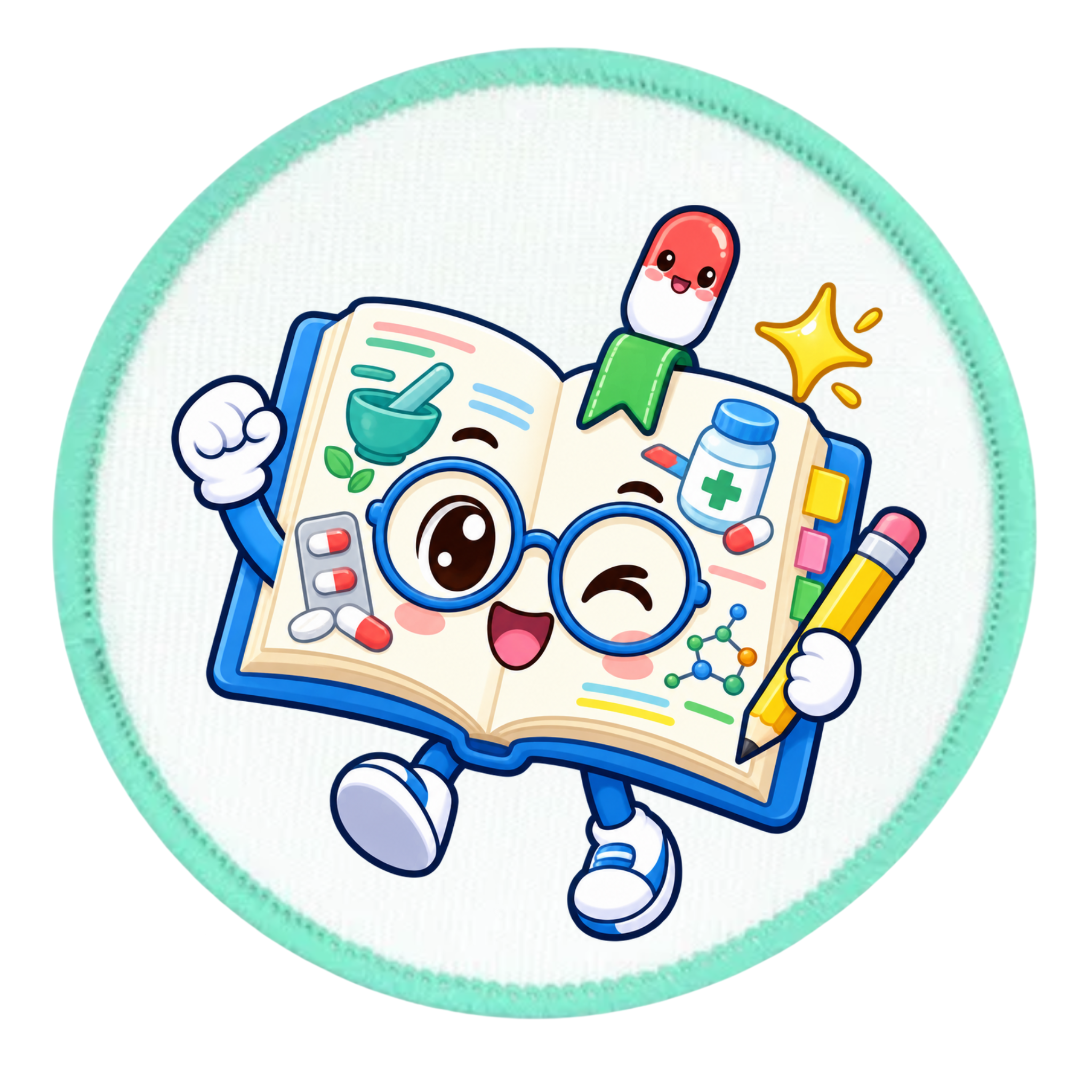 Cute Pharmacy Study Book Patch | Pharmacy Student Gift | 3-Inch