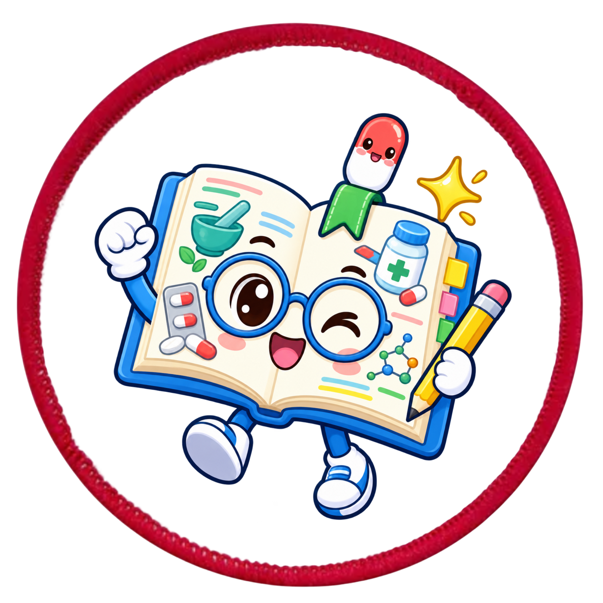 Cute Pharmacy Study Book Patch | Pharmacy Student Gift | 3-Inch
