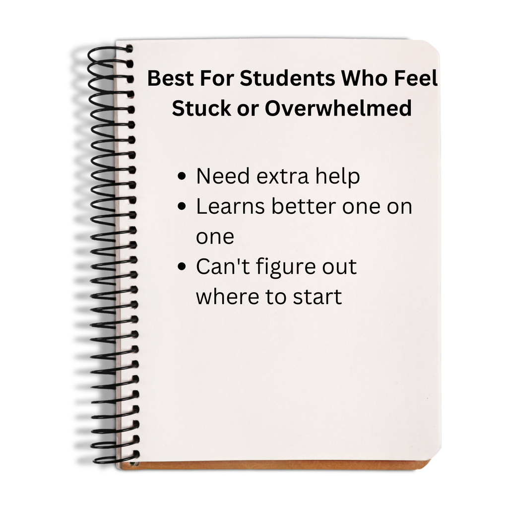 Notebook with text on a white background