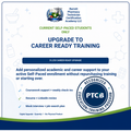Promotional graphic for Barrett Pharmacy Technician Certification Academy LLC offering a digital upgrade to career ready training for current self-paced students.