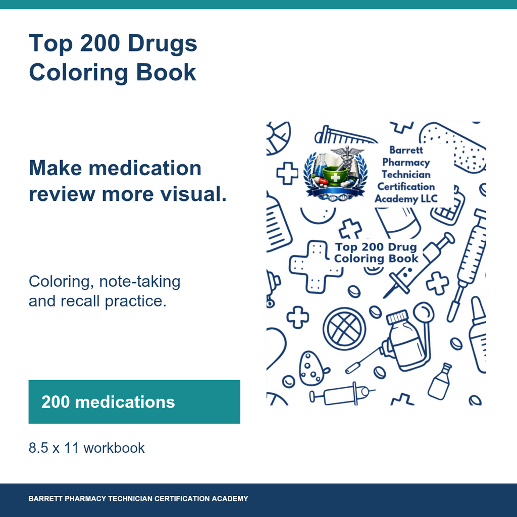 Top 200 drugs coloring book