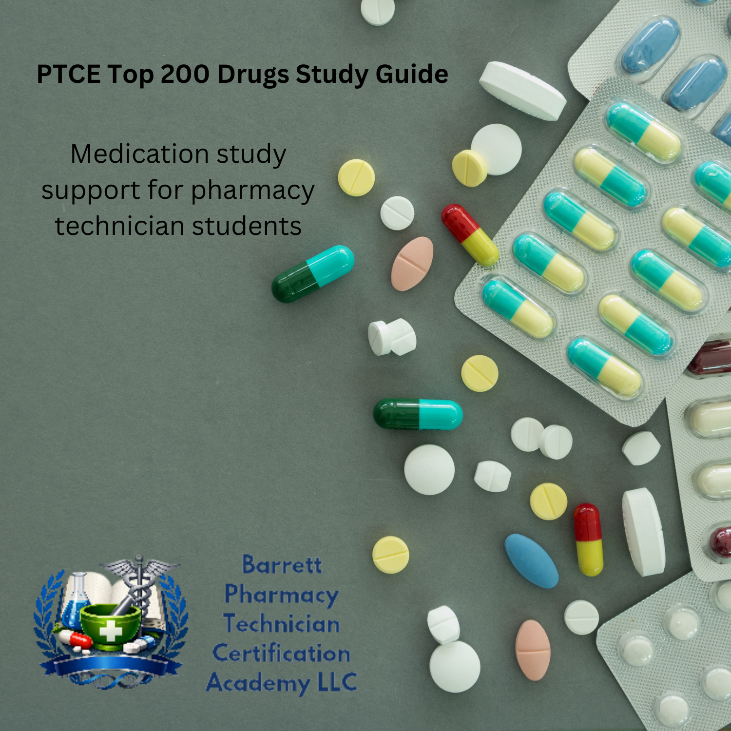 Pills with the text that says top 200 drugs