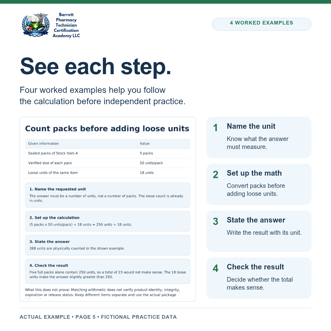 Pharmacy Inventory Math Practice Workbook